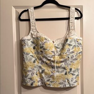 ASTR - NWOT - Floral Bustier Camisole in Yellow and Cream